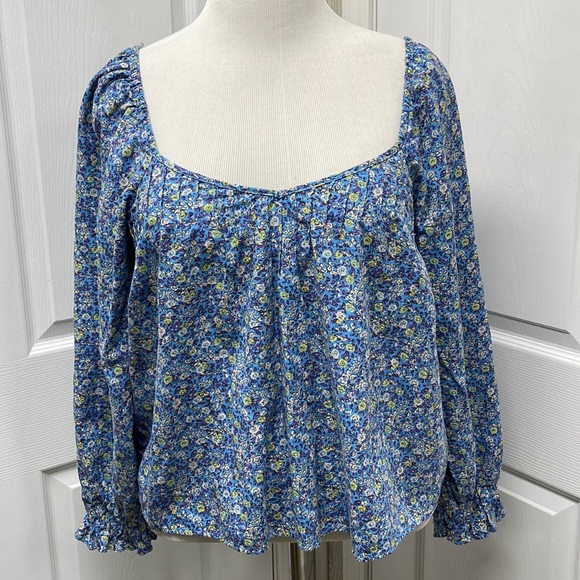 Universal Thread Tops - Universal Thread Floral Cotton V-Neck Blouse XXL